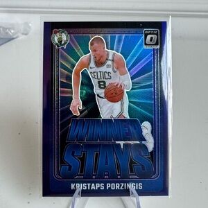2024 2025 Panini Donruss Optic Prizm Kristaps Porzingis Winner Stays Card. Mint